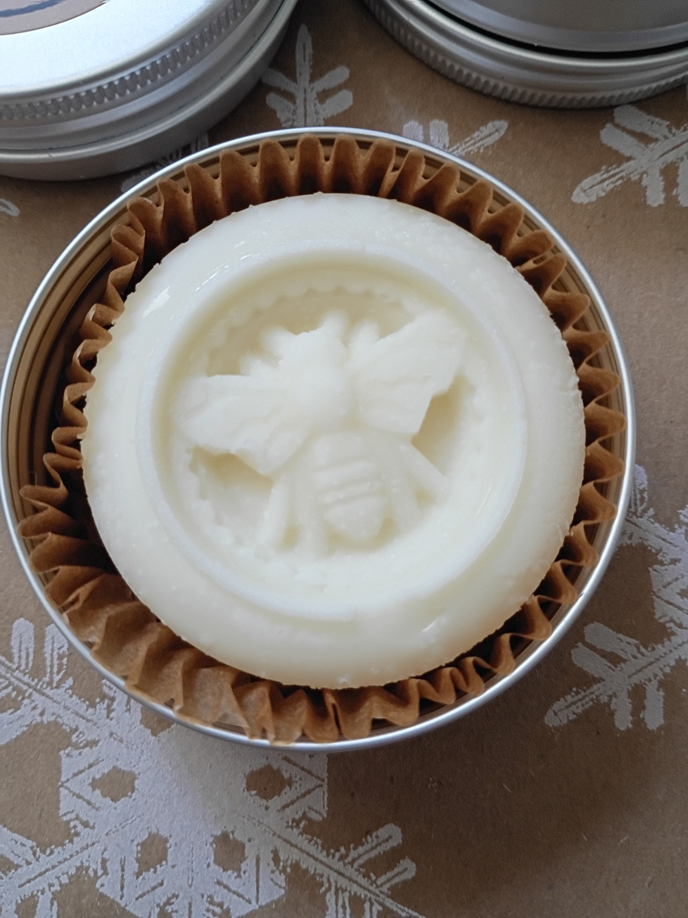 Natural White Bee Embossed Solid Lotion Bar - Women Bath & Body